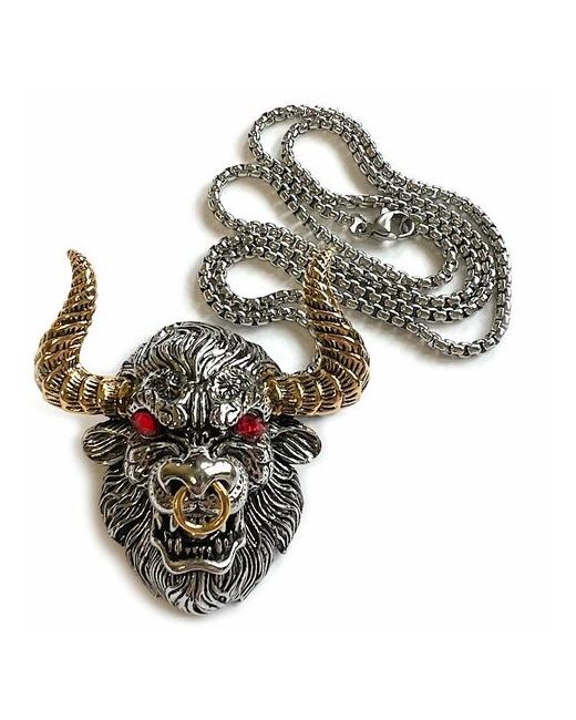 Zorcvens Ожерелье с подвеской король быка для мужчин в стиле панк