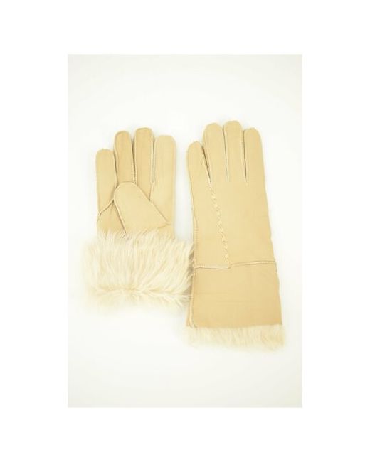 Happy Gloves Перчатки зимние натуральная кожа с натуральным мехом волны светло размер 75