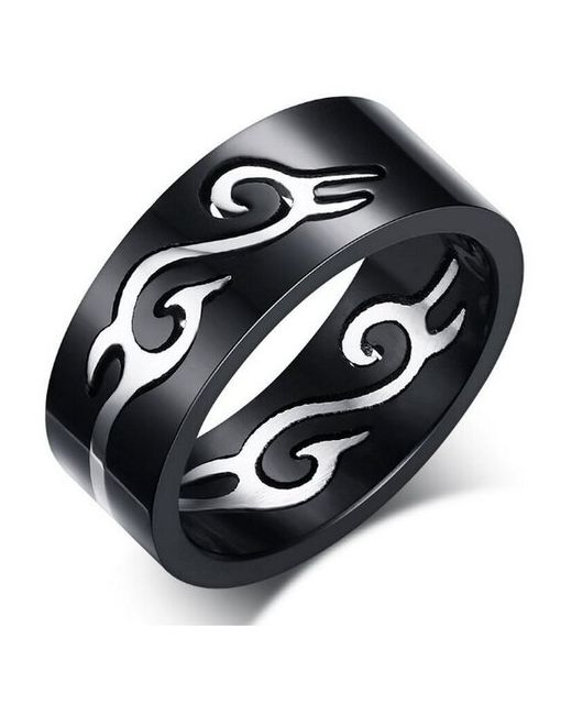 2Beman Черное стальное кольцо с вставкой кельтский узор Размер 20