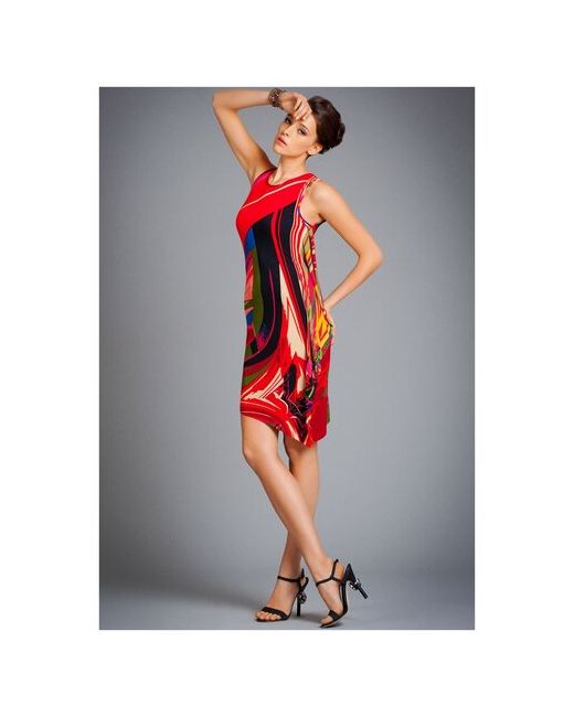 Арт-Деко Платье размер 42 красный/черный