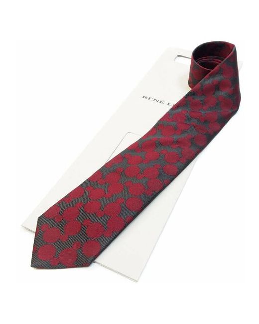 René Lezard Темный шелковый галстук для с красными кружочками 811773