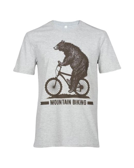 Bear'S Gear хлопковая футболка BEARS GEAR с дизайнерским принтом Медведь на велосипеде меланж