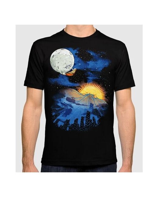 Dream Shirts Футболка DreamShirts Луна и Солнце Черная 2XL
