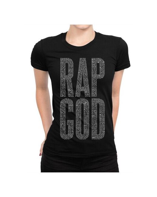 Dream Shirts Футболка DreamShirts Eminem Rap God Черная L