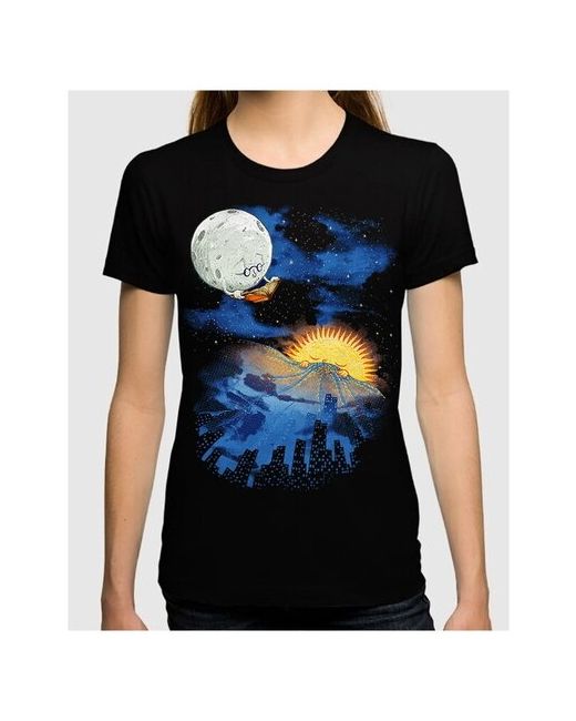 Dream Shirts Футболка DreamShirts Луна и Солнце Черная L