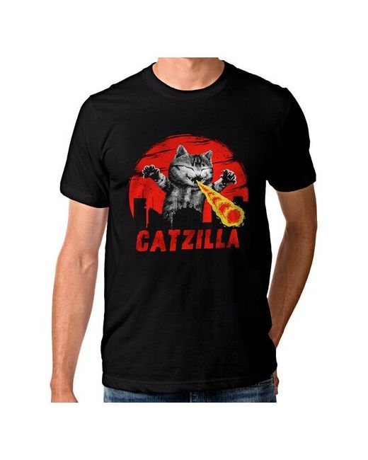 Dream Shirts Футболка Catzilla черная S