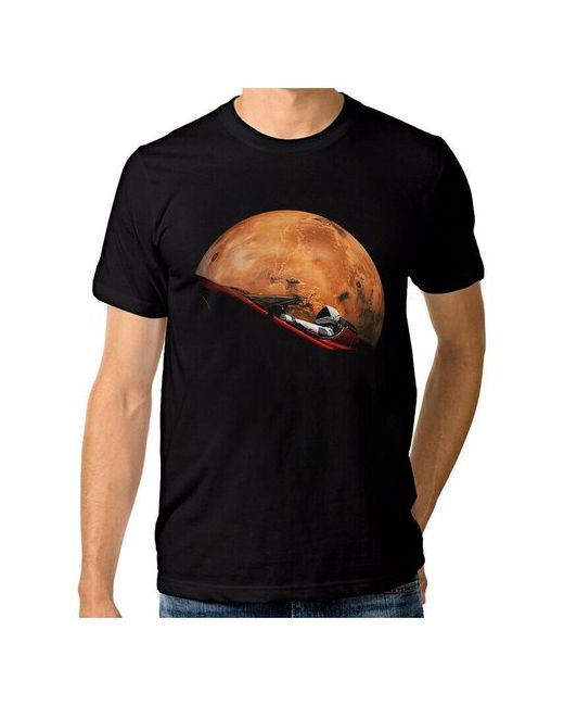 Dream Shirts Футболка Космонавт в Тесламобиле черная XL