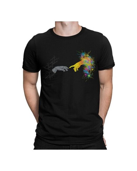 Dream Shirts Футболка DreamShirts Микеланджело Сотворение Адама черная XL