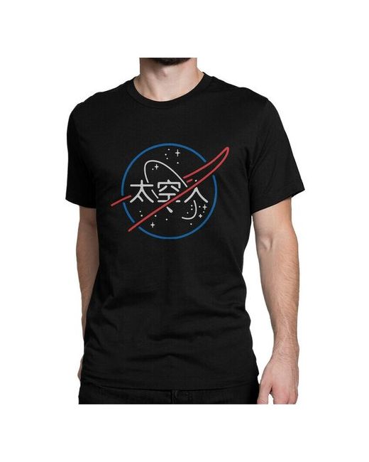 Dream Shirts Футболка Логотип наса NASA черная M
