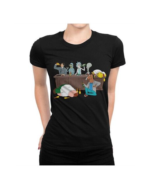 Dream Shirts Футболка DreamShirts Любимые мультфильмы черная L