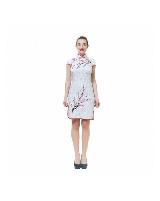 VITtovar Китайское платье Ципао с сакурой размер L