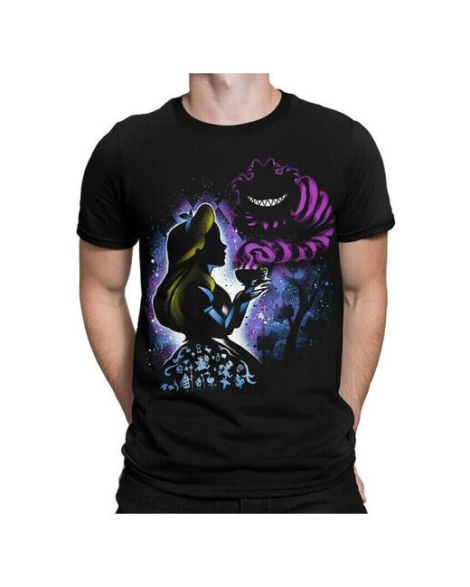 Dream Shirts Футболка DreamShirts Алиса и Чеширский кот черная M