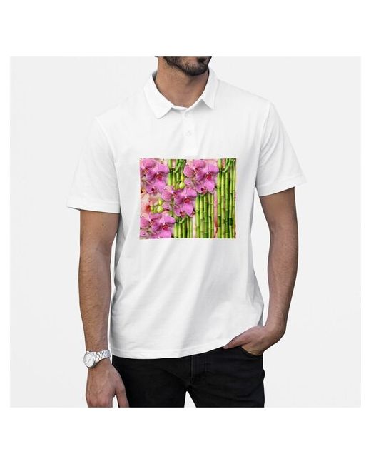 CoolPodarok Рубашка поло Бамбук и орхидеи