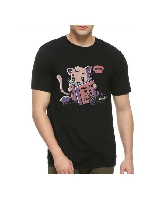 Dream Shirts Футболка DreamShirts Котик Как быть диким животным Черная S