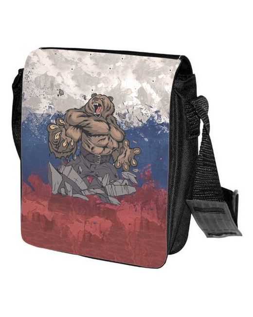 CoolPodarok Сумка на плечо Флаг России и сильный медведь