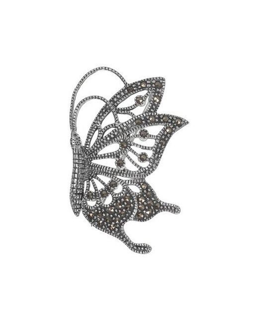 Серена-Сильвер Серебряная брошь Ажурная бабочка с марказитами