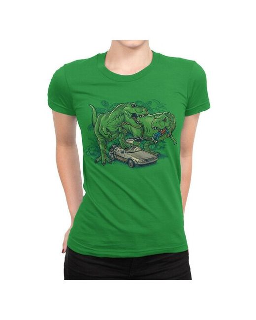 Dream Shirts Футболка Назад в будущее Динозавры XL Зеленая