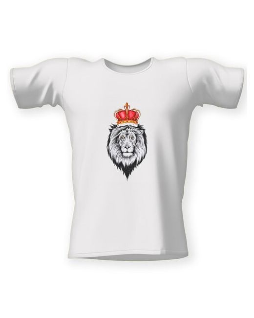 CoolPodarok Футболка Животные Лев в короне