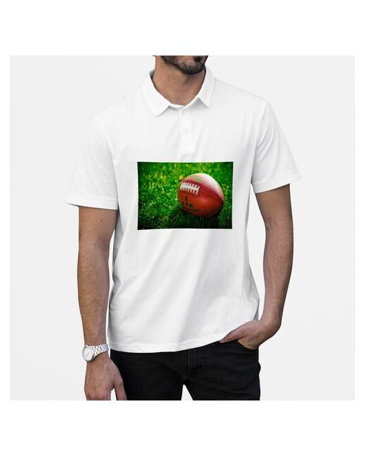 CoolPodarok Рубашка поло Рекби Мяч для рекби Американский футбол Трава