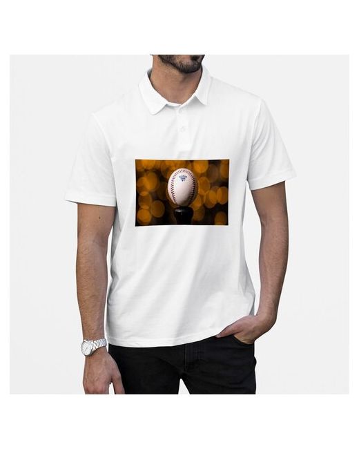 CoolPodarok Рубашка поло Бейсбол Бейсбольный мяч Крупный план