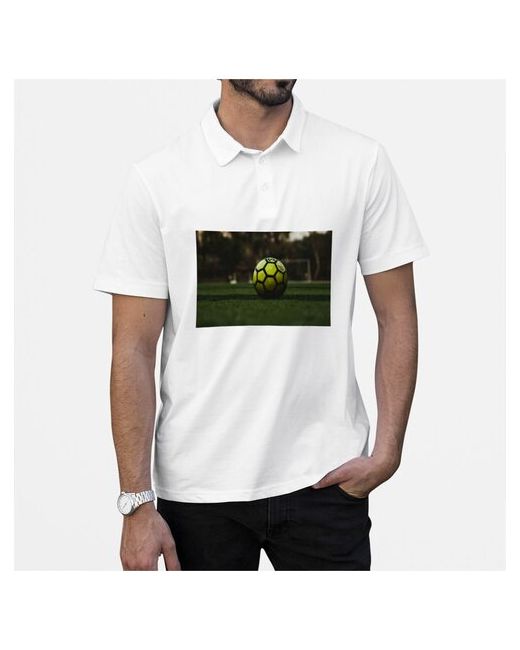 CoolPodarok Рубашка поло Футбол Футбольный мяч Зелёный Трава
