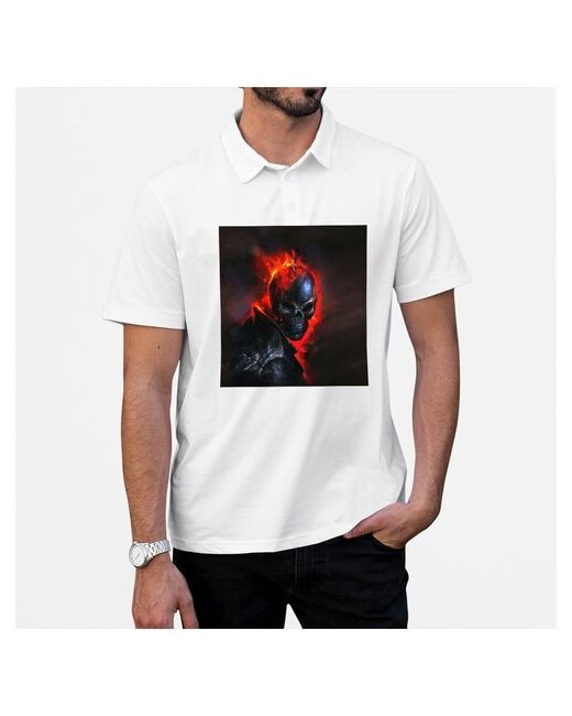 CoolPodarok Рубашка поло Огненный череп2