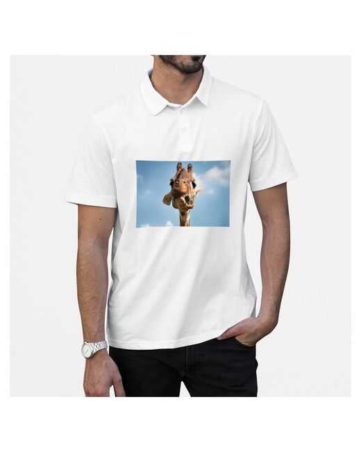 CoolPodarok Рубашка поло Жираф на фоне небо