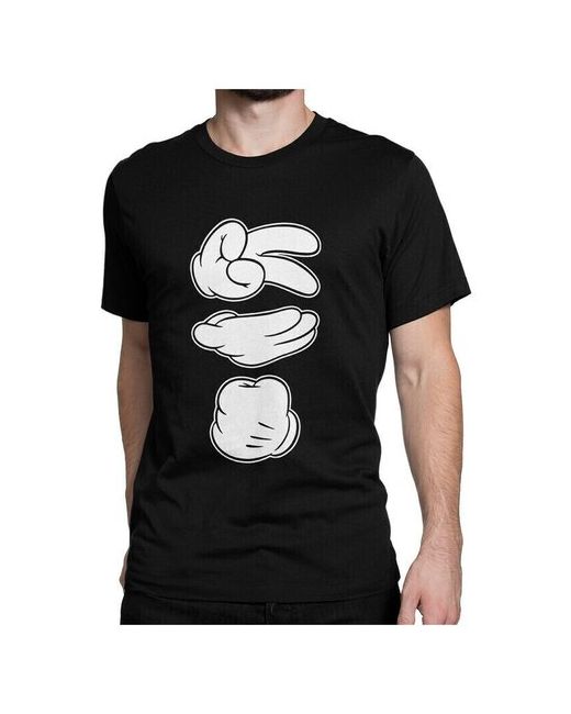Dream Shirts Футболка DreamShirts Микки Камень ножницы бумага черная XL