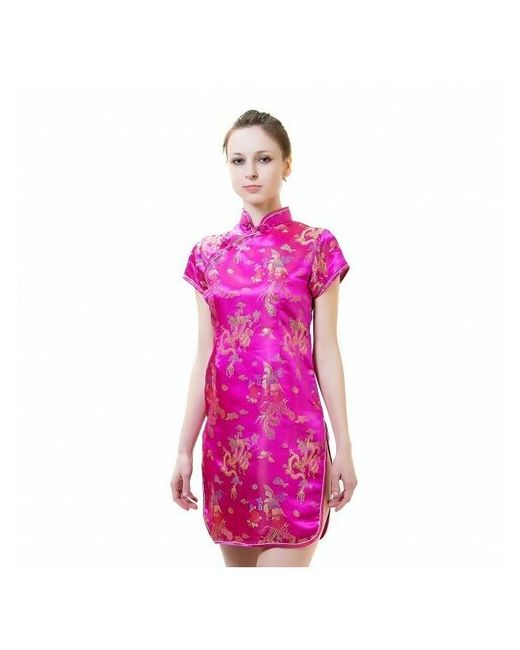 VITtovar Китайское Платье Ципао с драконами красное размер XXL
