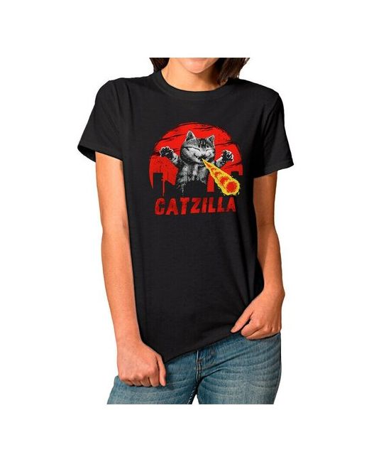 Dream Shirts Футболка Котик Catzilla черная 3XL