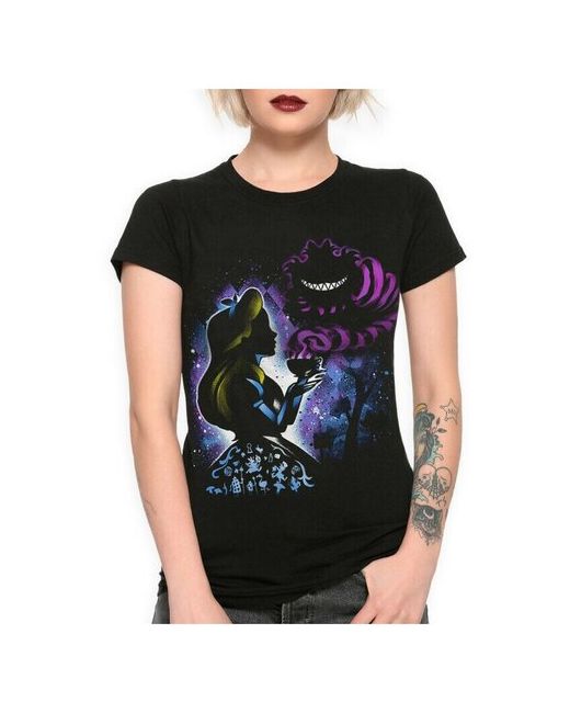 Dream Shirts Футболка DreamShirts Алиса и Чеширский кот черная XL