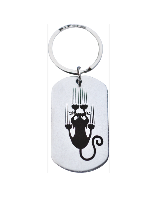 Riform Брелок для ключей жетон армейский с гравировкой Кошка