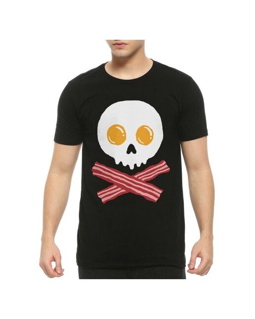Dream Shirts Футболка DreamShirts Череп из Яишницы с Беконом Черная XL