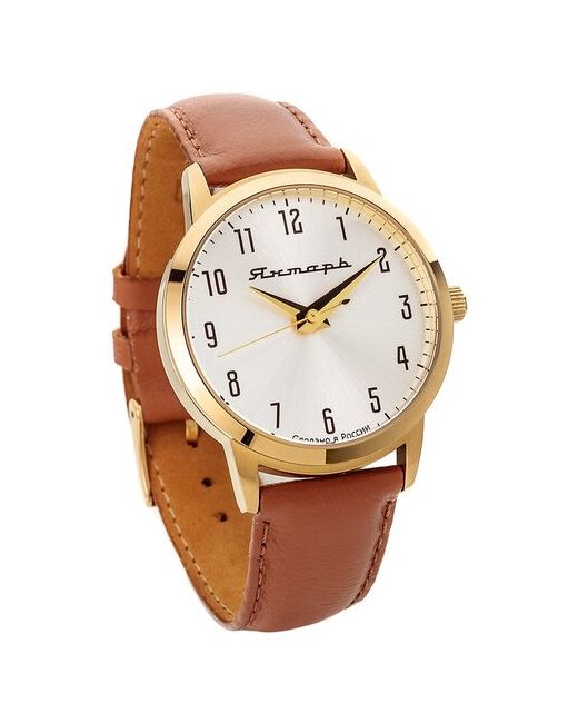 Amberholl наручные часы от бренда Янтарь на кожаном ремешке