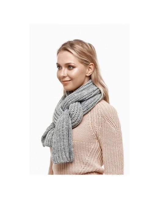AnyMalls шарф объемный вязаный рельефная вязка модный узор шерстяной крупная оверсайз зимний размер 152х20 см