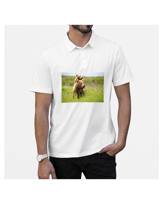 CoolPodarok Рубашка поло Два медведя в траве