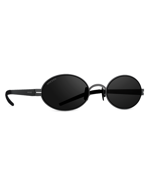 Gresso Титановые солнцезащитные очки Mykonos круглые черные