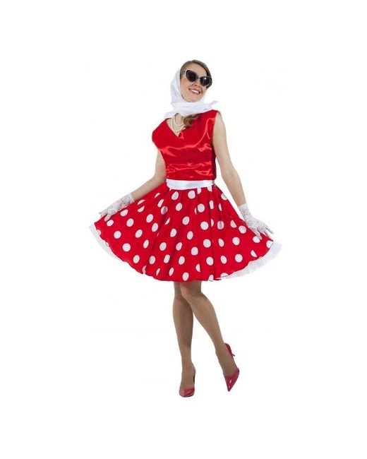 Артэ Платье в стиле 50-х горох и красный верх Цв Красный Размер 40