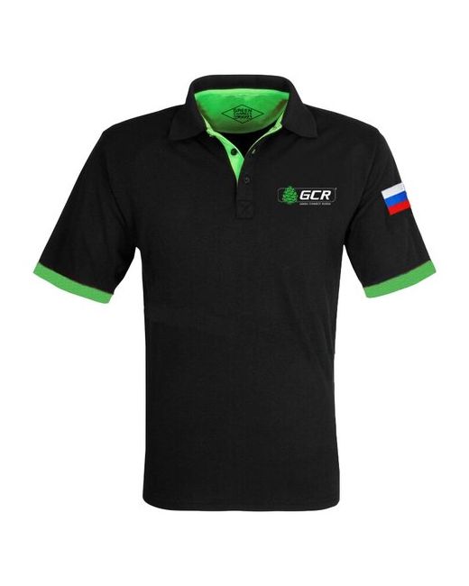 Gcr Футболка поло Tshirt черный зеленый XXLм