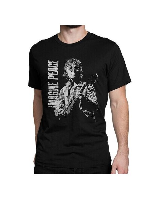 Dream Shirts Футболка DreamShirts Джон Леннон Imagine peace черная S