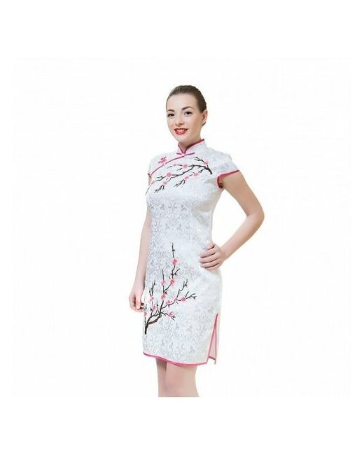 VITtovar Китайское платье Ципао с сакурой размер S