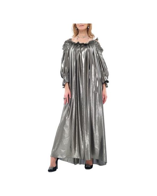 Iya Yots Платье из шёлка в золотом оттенке открытые плечи 46-60