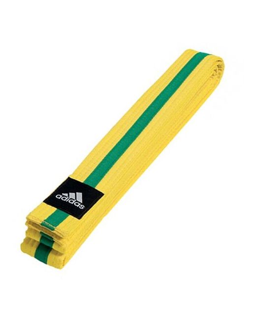 Adidas Пояс для единоборств Striped Belt желто-зеленый длина 260 см