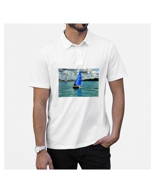 CoolPodarok Рубашка поло Парусный спорт Корабль Синий парус Вода