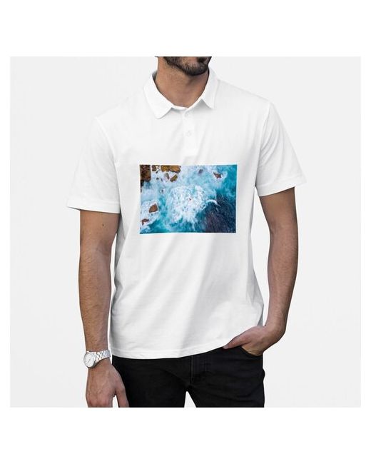 CoolPodarok Рубашка поло Акробат на канате Море Скалы