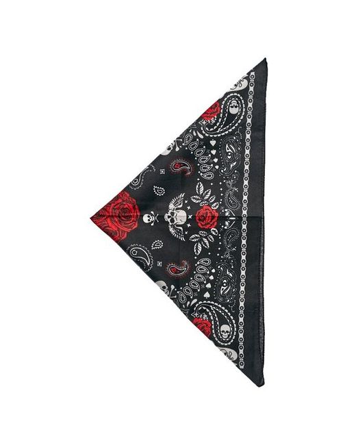 Артэ Бандана-платок Черепа с розами Цв Черный-Красный