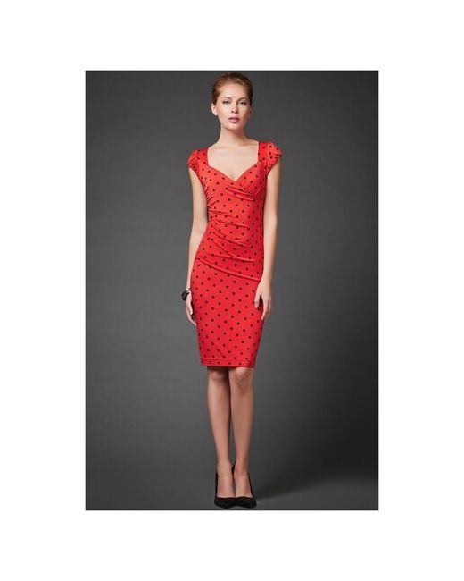 Арт-Деко Платье размер 46 красный/черный