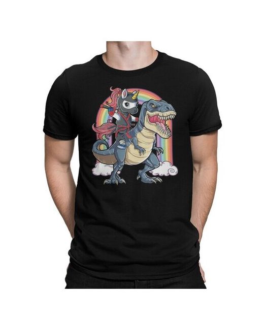 Dream Shirts Футболка DreamShirts Единорог На Динозавре Черная M