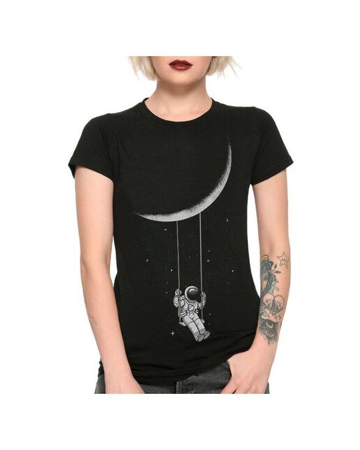 Dream Shirts Футболка Космонавт на луне черная S