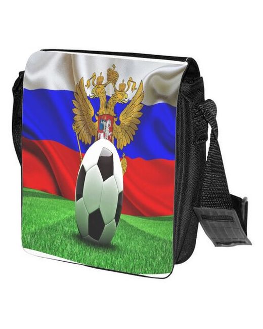 CoolPodarok Сумка на плечо Футбол Футбольный мяч Герб Трава Флаг